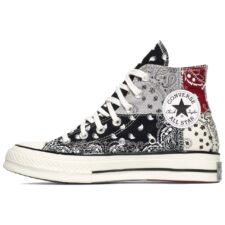 Converse All Star Chuck Taylor X Offspring Paisley чёрно-белые с красным женские (35-40)